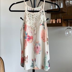 Olive Tree Floral Top